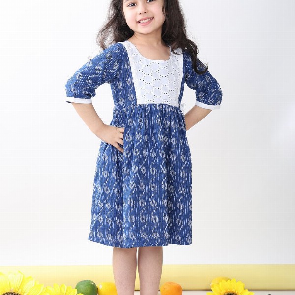 Sangria Girls Printed Cotton Knee Length Dresses
