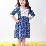 Sangria Girls Printed Cotton Knee Length Dresses