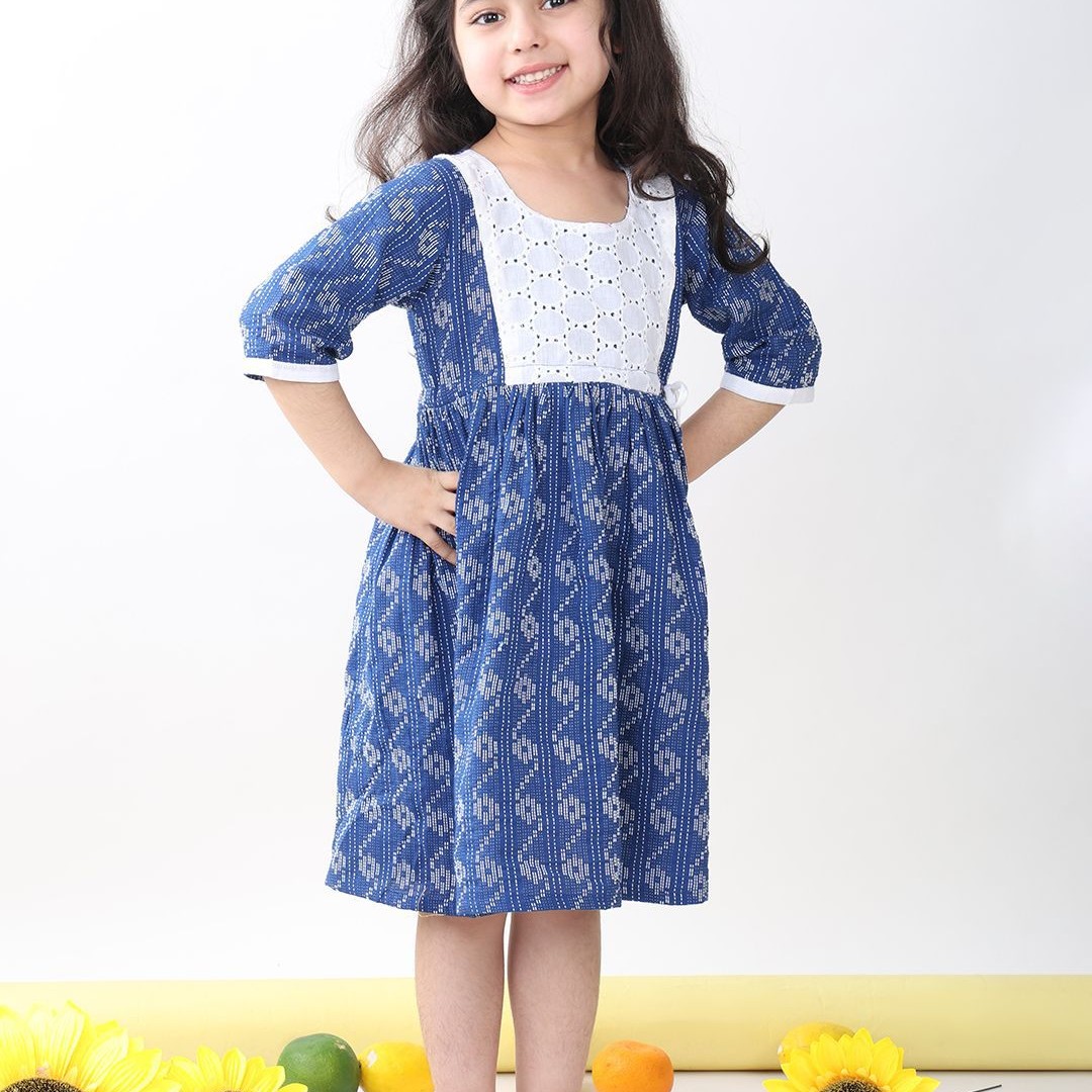 Sangria Girls Printed Cotton Knee Length Dresses