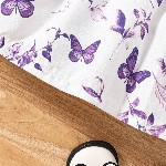 Miss & Chief Girls Printed Flutter Sleeves Fit & Flare Dress With Bow