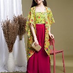 CurlyTales Girls Floral Printed Maxi Dress