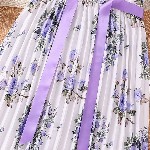 BAESD Girls Floral Printed Puff Sleeves Fit & Flare Dress