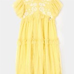 Angel & Rocket Girls Floral Embroidered Ruffled A-Line Dress