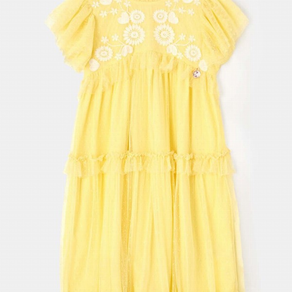 Angel & Rocket Girls Floral Embroidered Ruffled A-Line Dress