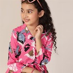 YK Print Fit & Flare Midi Dress