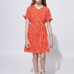 Vero Moda Polka Dot Print Puff Sleeve Fit & Flare Dress