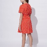 Vero Moda Polka Dot Print Puff Sleeve Fit & Flare Dress