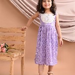 Sangria GirlsPrinted Cotton A-Line Midi Dress