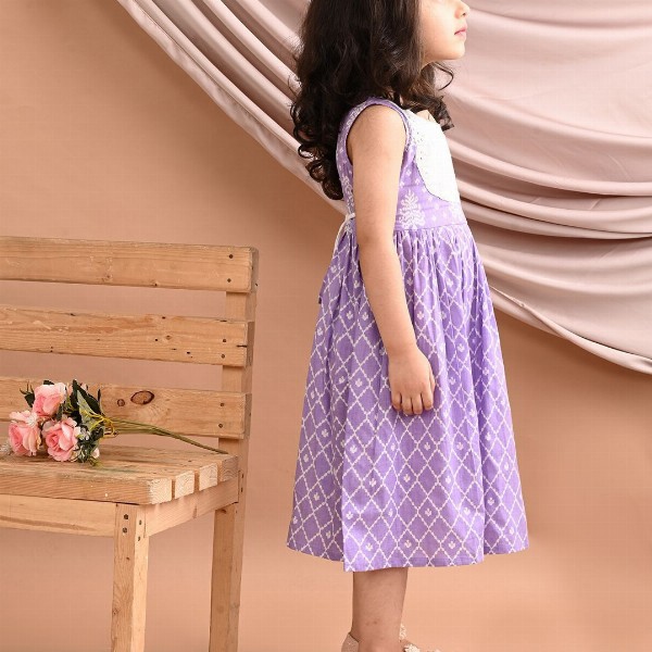 Sangria GirlsPrinted Cotton A-Line Midi Dress