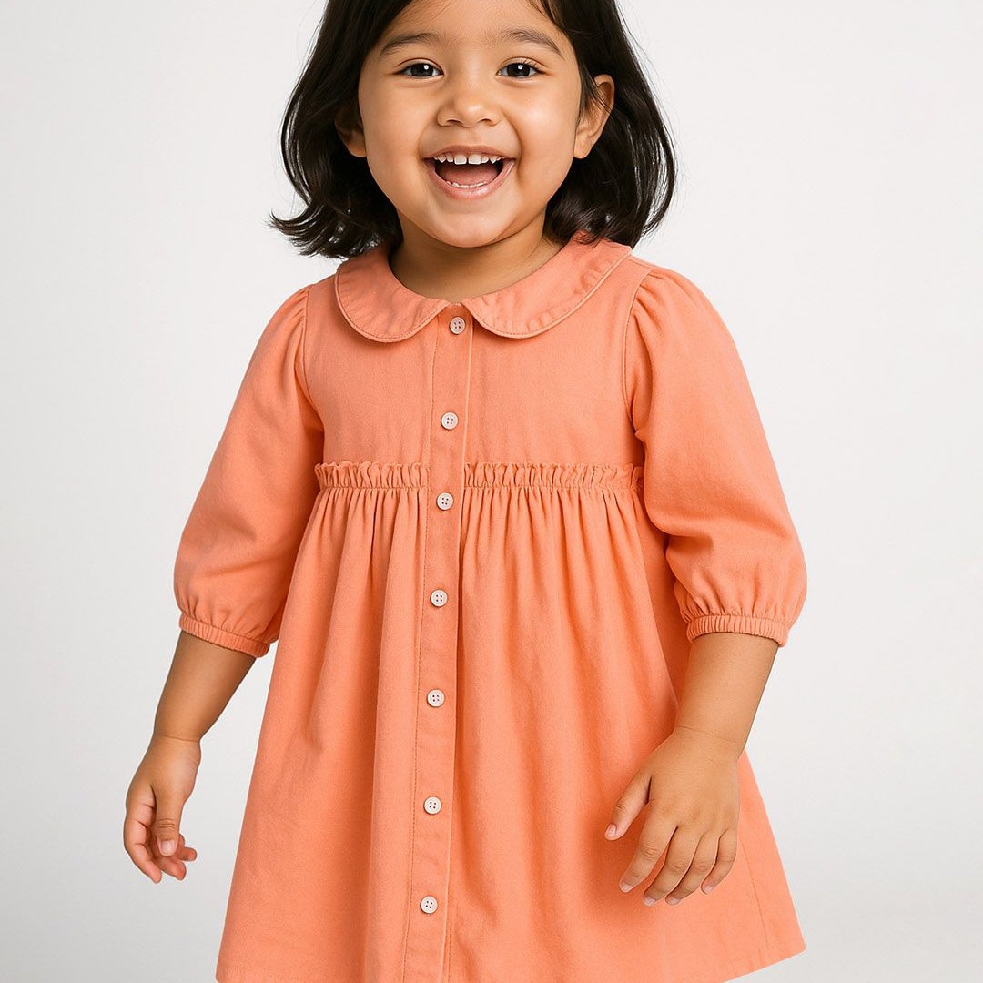 Somersault Girls Peter Pan Collar Corduroy Pure Cotton A-Line Dress