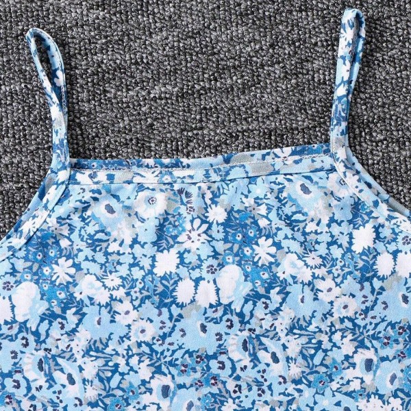 BAESD Girls Floral Printed Bodycon Shoulder Straps Maxi Dress