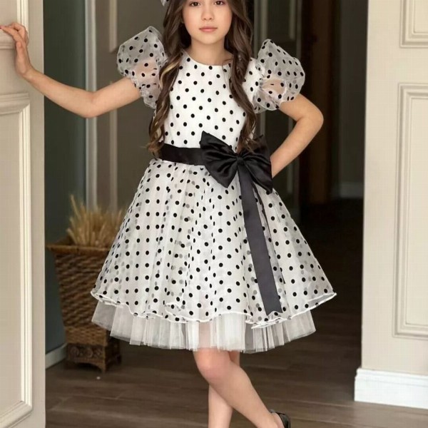 BAESD Polka Dot Printed Fit & Flare Dress