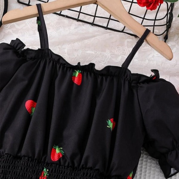 Miss & Chief Girls Conversational Printed Fit & Flare Midi Dress