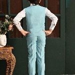 BT DEZINES Boys Solid Double-Breasted Three-Piece Suit