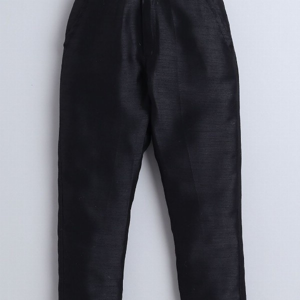 FOURFOLDS Boys Embellished Sequinned Mandarin collar Bandhgala Blazer With Trouser