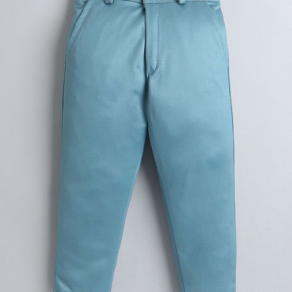 BAESD Boys Notched Lapel Collar Single-Breasted Blazer with Trouser & T-Shirt 3-piece Suit