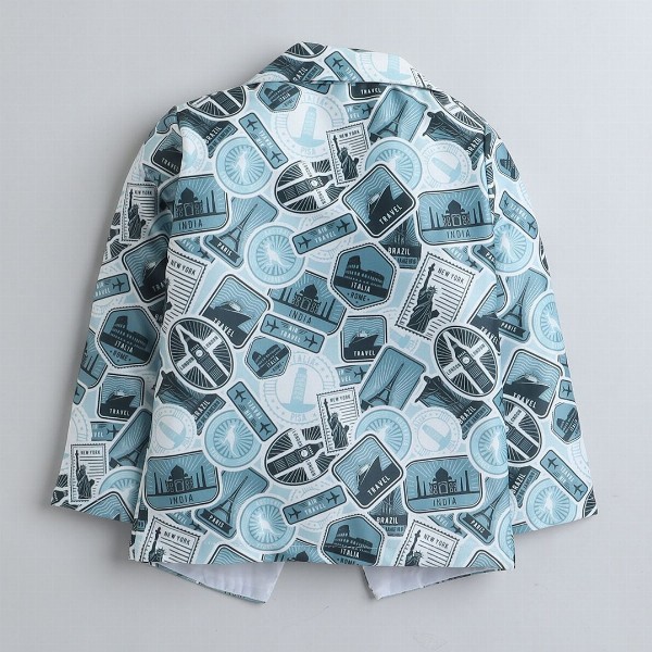 BAESD Boys Notched Lapel Collar Single-Breasted Blazer with Trouser & T-Shirt 3-piece Suit