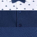 BUMZEE Boys Navy Blue & White Printed Shirt with Trousers