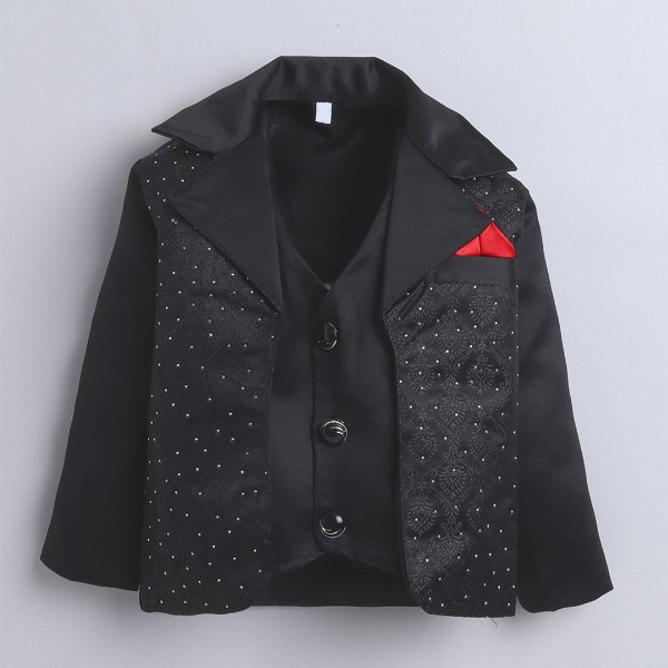 FOURFOLDS Self Designed Single Breasted 3-Pcs Suits