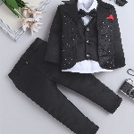FOURFOLDS Self Designed Single Breasted 3-Pcs Suits
