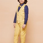 Aj DEZInES Boys 3 Piece Checked Waistcoat with Trousers and Bowtie
