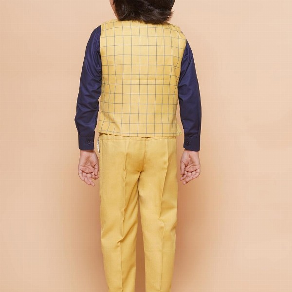 Aj DEZInES Boys 3 Piece Checked Waistcoat with Trousers and Bowtie