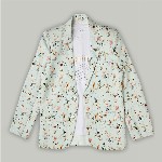 CAVIO Boys Printed Pure Cotton Notched Lapel Collar Single Breasted Blazer With T-Shirt