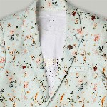 CAVIO Boys Printed Pure Cotton Notched Lapel Collar Single Breasted Blazer With T-Shirt