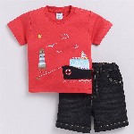 Dollar Boys Round Neck Printed T-shirt with Shorts