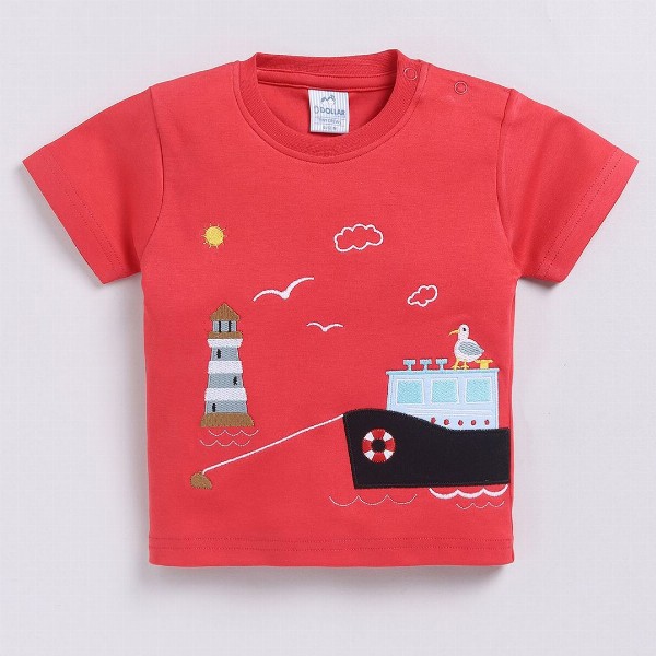 Dollar Boys Round Neck Printed T-shirt with Shorts