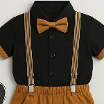 TOGEPI Boys Pure Cotton Shirt with Shorts