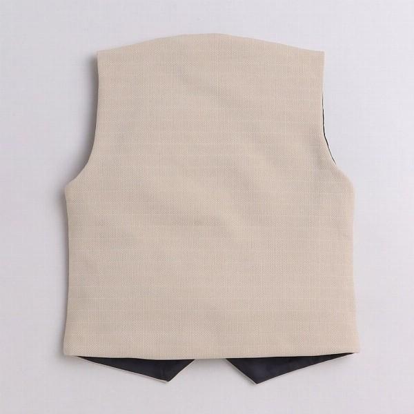 BAESD Boys 3-Piece Striped V-Neck Single-Breasted Suit With Bow