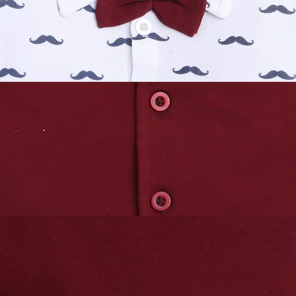 BUMZEE Boys Maroon & White Printed Shirt with Trousers