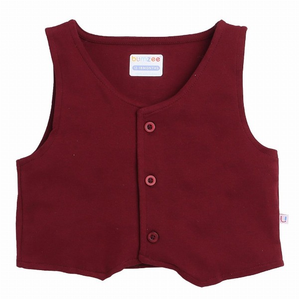 BUMZEE Boys Maroon & White Printed Shirt with Trousers