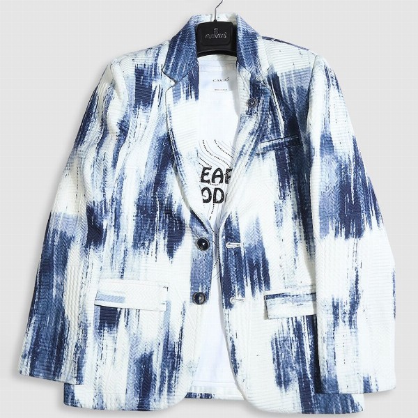 CAVIO Boys Printed Pure Cotton Single-Breasted Blazer With Crew-Neck T-Shirt