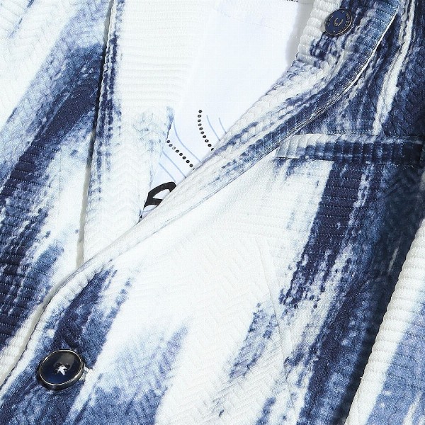 CAVIO Boys Printed Pure Cotton Single-Breasted Blazer With Crew-Neck T-Shirt