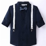 Mark & Mia Boys Pleated Cotton Casual Shirt With Suspender & Bow Detailing