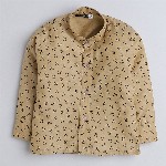 BAESD Boys Printed Shirt And Trousers With Nehru Jacket