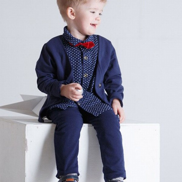 Hikuj Boys 2-Piece Blazer-Attached-Shirt with Trousers