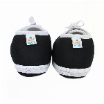 Neska Moda 3 To 12 Months Baby Boys & Baby Girls Cute Soft Cotton Pre-Walker Lace Plain Booties (Toe to Heel Length - 12 cm, Black:White)