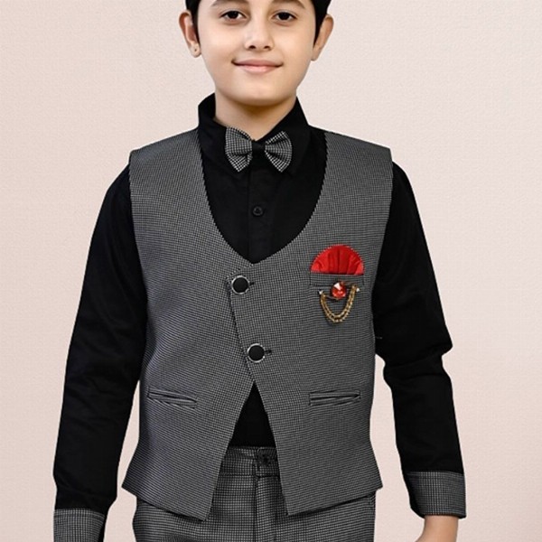 BAESD Boys Checked 3-Pcs Party Suit