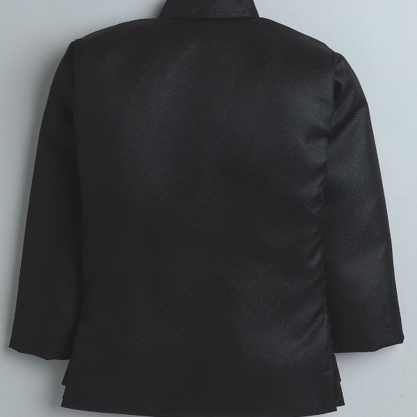 BAESD Boys Self Design Single-Breasted Mandarin Collar Double Vent 2-Piece Suit