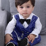 BELLIZA Kids Unisex Shirt with Attached Waistcoat & Trousers