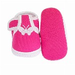 Neska Moda 3 To 12 Months Baby Boys & Baby Girls Cute Soft Cotton Pre-Walker Butterfly Booties (Toe to Heel Length - 11 cm, Red)