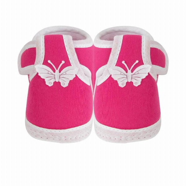 Neska Moda 3 To 12 Months Baby Boys & Baby Girls Cute Soft Cotton Pre-Walker Butterfly Booties (Toe to Heel Length - 11 cm, Red)