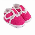 Neska Moda 3 To 12 Months Baby Boys & Baby Girls Cute Soft Cotton Pre-Walker Butterfly Booties (Toe to Heel Length - 11 cm, Red)