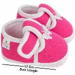 Neska Moda 3 To 12 Months Baby Boys & Baby Girls Cute Soft Cotton Pre-Walker Butterfly Booties (Toe to Heel Length - 11 cm, Red)