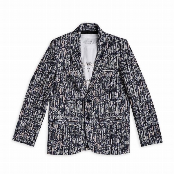 CAVIO Boys Geometric Pure Cotton Cambric Blazer With T-shirt