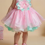 PINK LEAF Girls Embellished Bow Balloon Dress