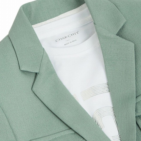 CHARCHIT Boys Full Sleeves Blazers With T-Shirt